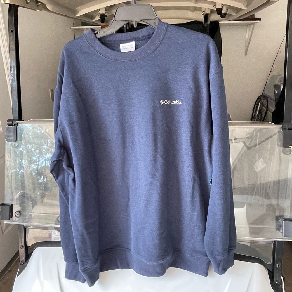 Columbia Men's Heathered Blue Crewneck Sweater